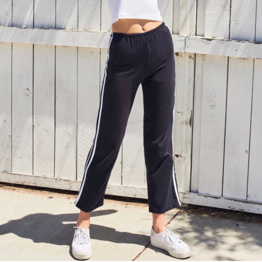 Brandy Melville Wide Leg Track Pants Navy Blue
